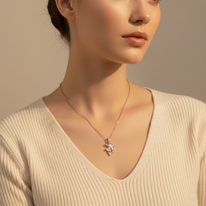 Elegant Dolphin Diamond Charm Necklace