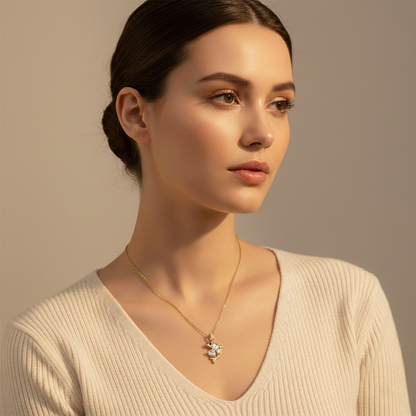 Elegant Dolphin Diamond Charm Necklace