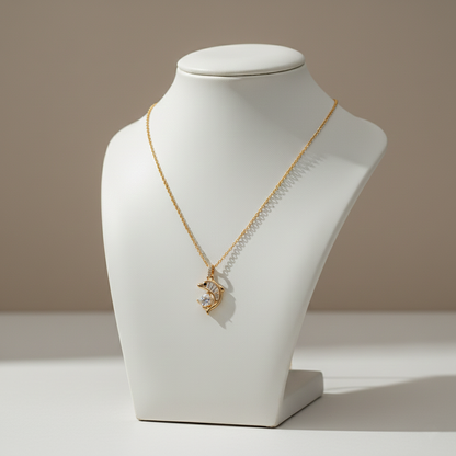 Elegant Dolphin Diamond Charm Necklace