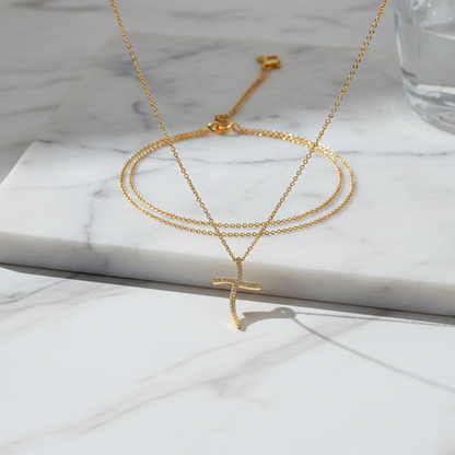 Diamond Cross Pendant Necklace