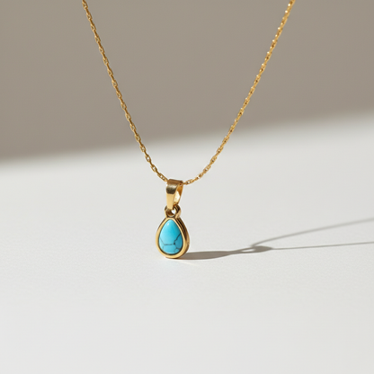 Turquoise Teardrop Pendant Necklace