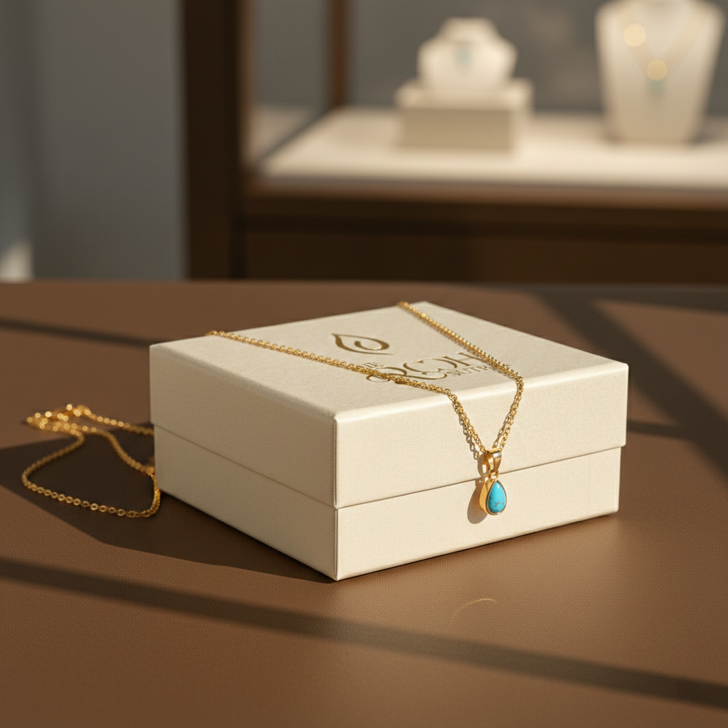 Turquoise Teardrop Pendant Necklace