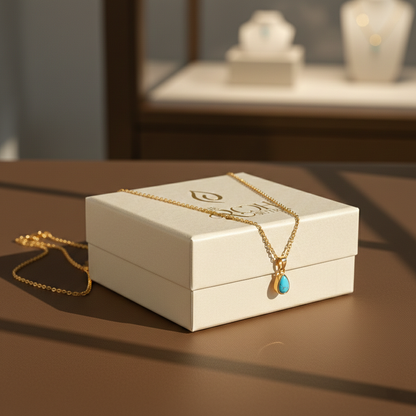 Turquoise Teardrop Pendant Necklace