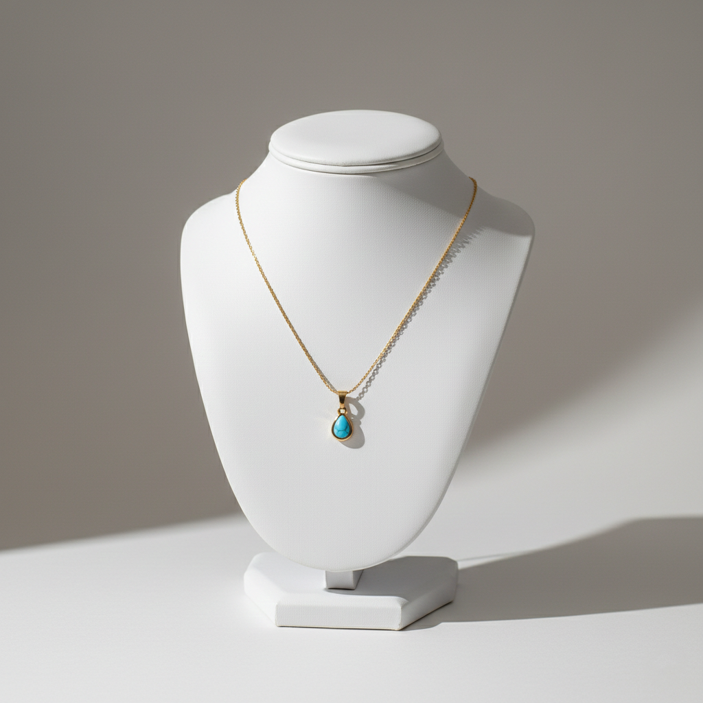 Turquoise Teardrop Pendant Necklace