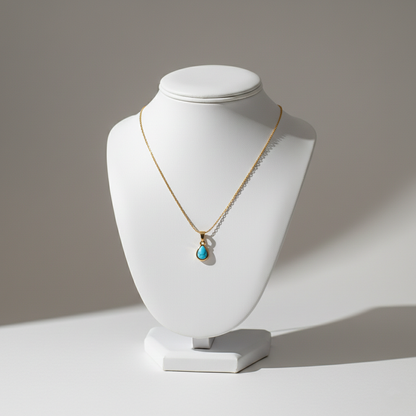 Turquoise Teardrop Pendant Necklace