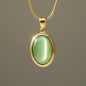 Green Oval Pendant Necklace