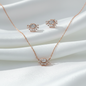 Sunburst Crystal Necklace & Stud Earrings Jewelry Set