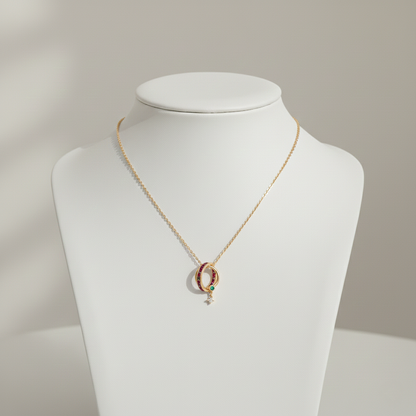 Ruby Eternity Ring Pendant Necklace