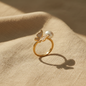 Butterfly Pearl Engagement Ring
