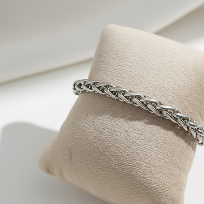 Silver Cuban Link Chain Bracelet