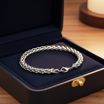 Silver Cuban Link Chain Bracelet