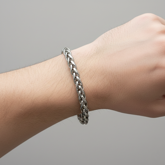 Silver Cuban Link Chain Bracelet