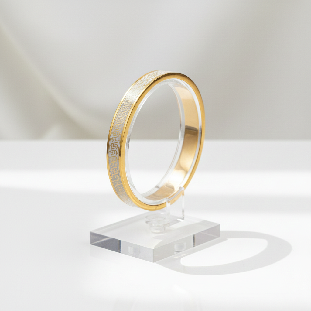 Two-Tone Gold & Silver Minimalist Bangle Bracelet