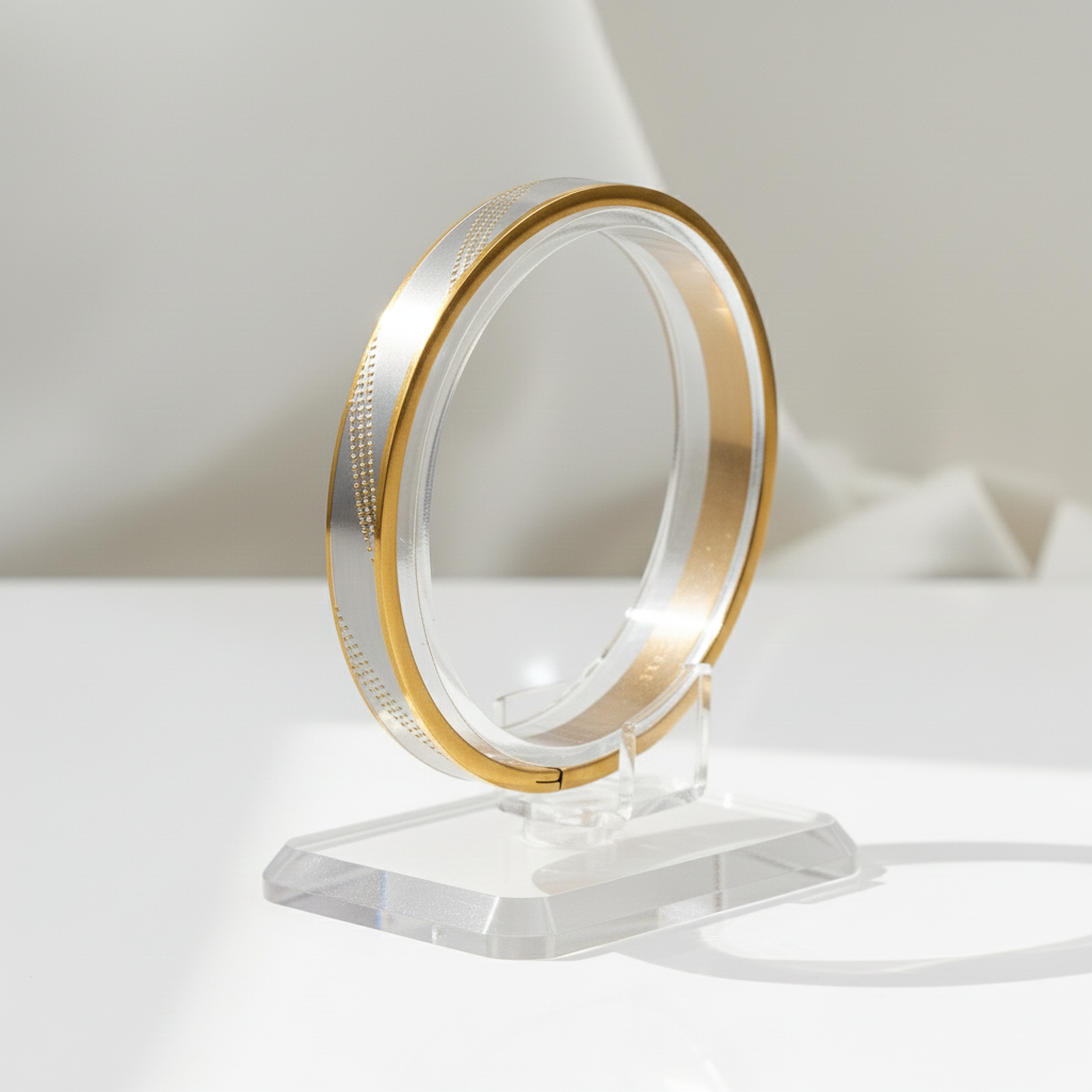 Two-Tone Gold & Silver Minimalist Bangle Bracelet