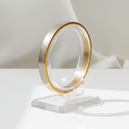 Two-Tone Gold & Silver Minimalist Bangle Bracelet