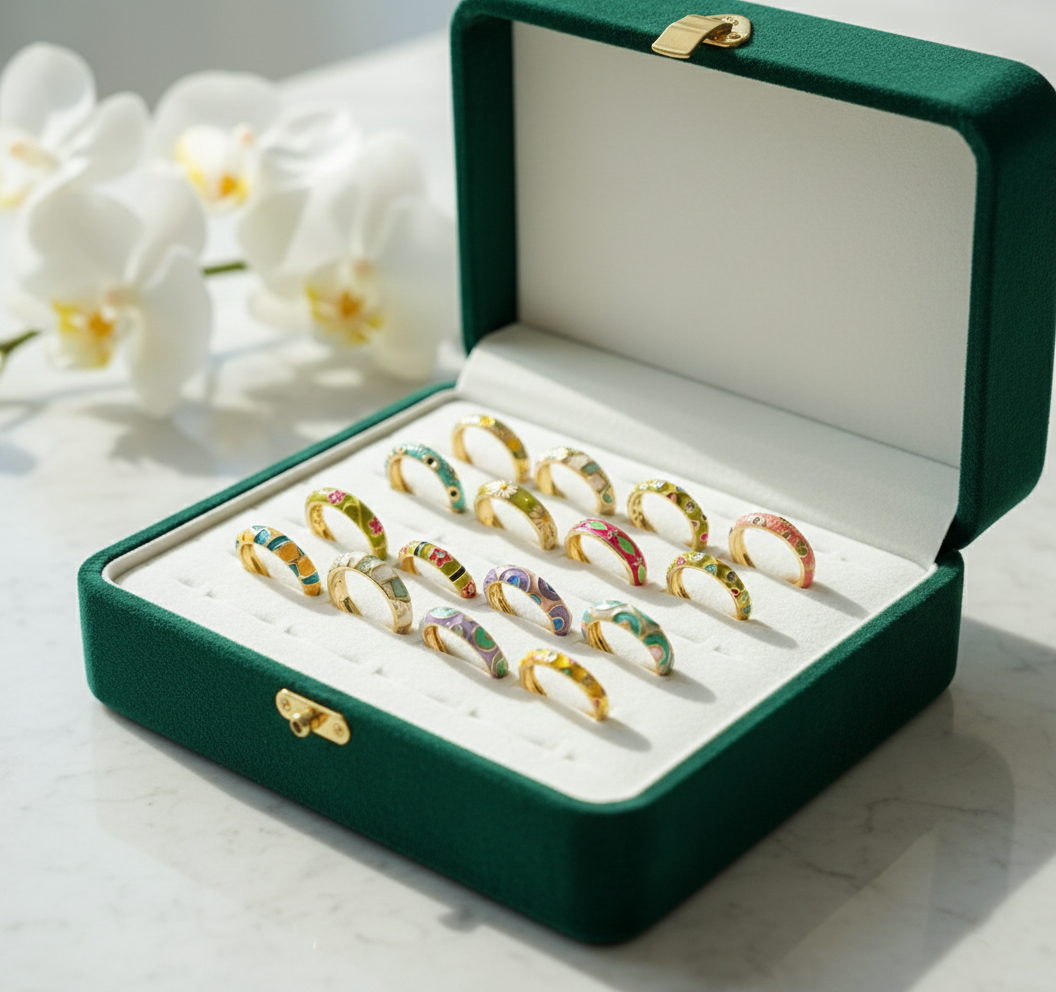 Colorful Enamel Band Rings