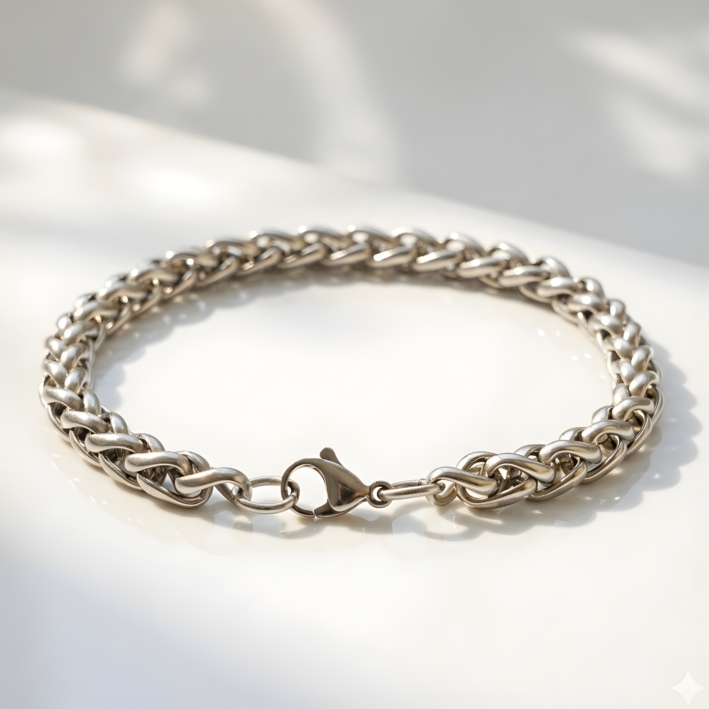 Silver Cuban Link Chain Bracelet