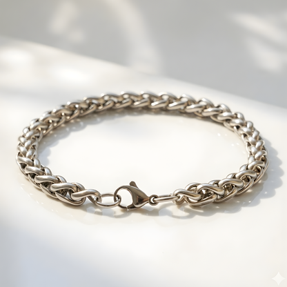 Silver Cuban Link Chain Bracelet
