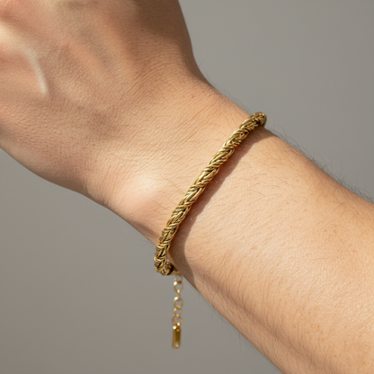Gold Twisted Rope Chain Bracelet