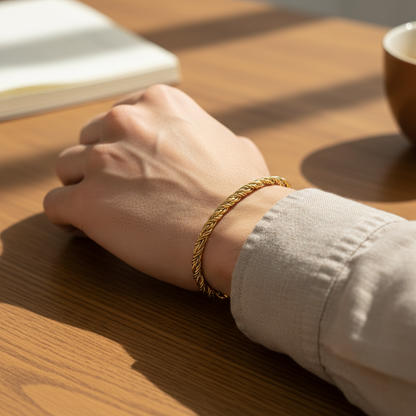 Gold Twisted Rope Chain Bracelet