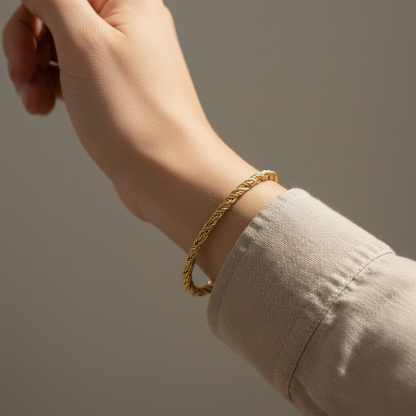 Gold Twisted Rope Chain Bracelet