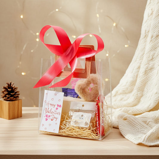 MOP Jewelry Gift Hamper – Heart Necklace Set, Chocolates & Greeting Card