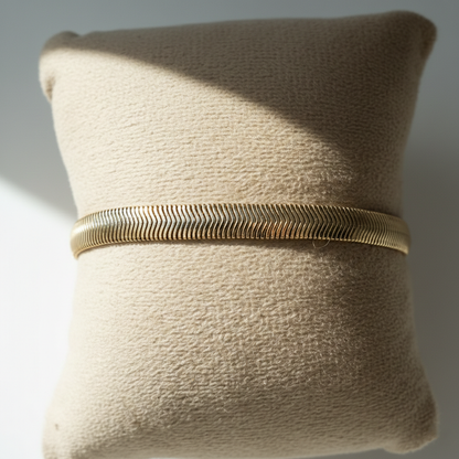 Herringbone Chain Bracelet In Gold & Silver