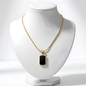 Rectangular Black Onyx Pendant Necklace