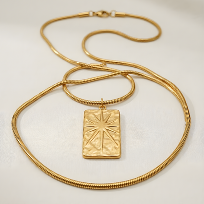 Gold Sunburst Pendant Necklace