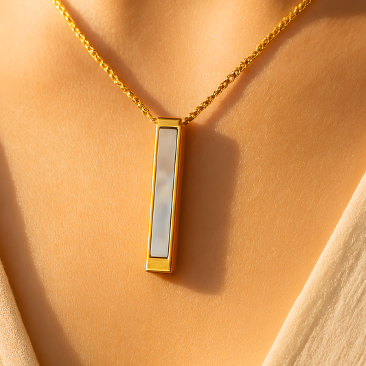 MOP Gold Bar Necklace