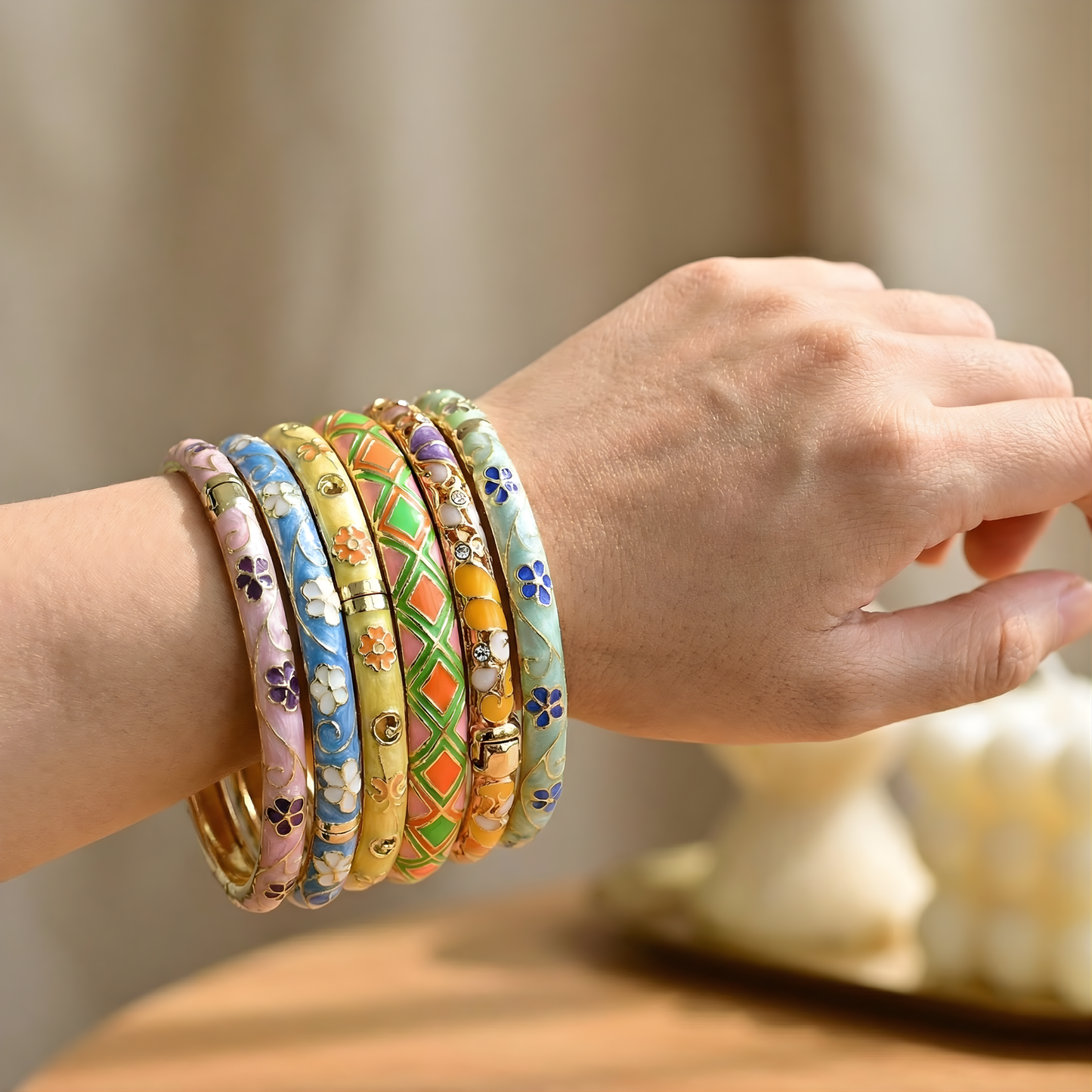 Colorful Enamel Bangles For Women