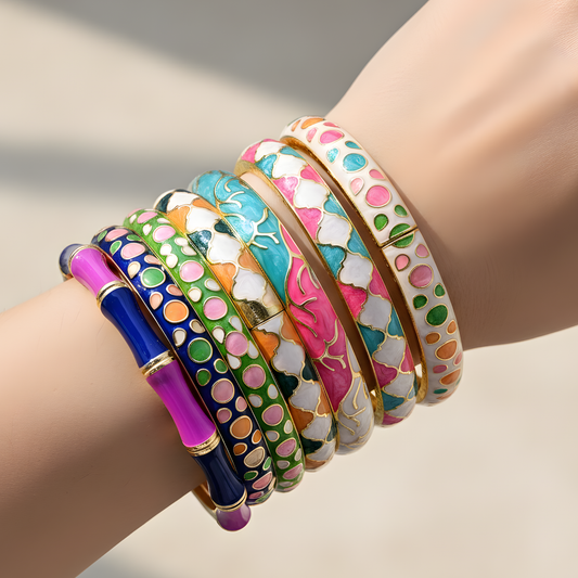 Colorful Enamel Bangles For Women