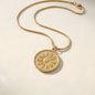 Gold Sunburst Medallion Necklace