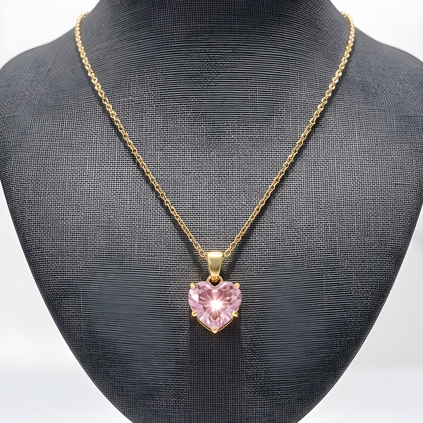 Pink Heart Crystal Necklace