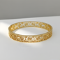 Floral Cut-Out Gold Bangle