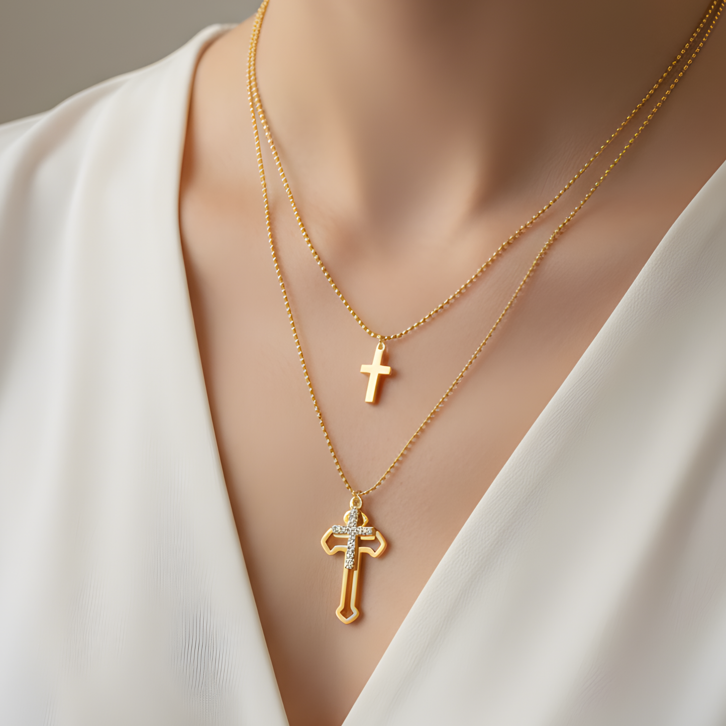 Layering Cross Pendant Necklace