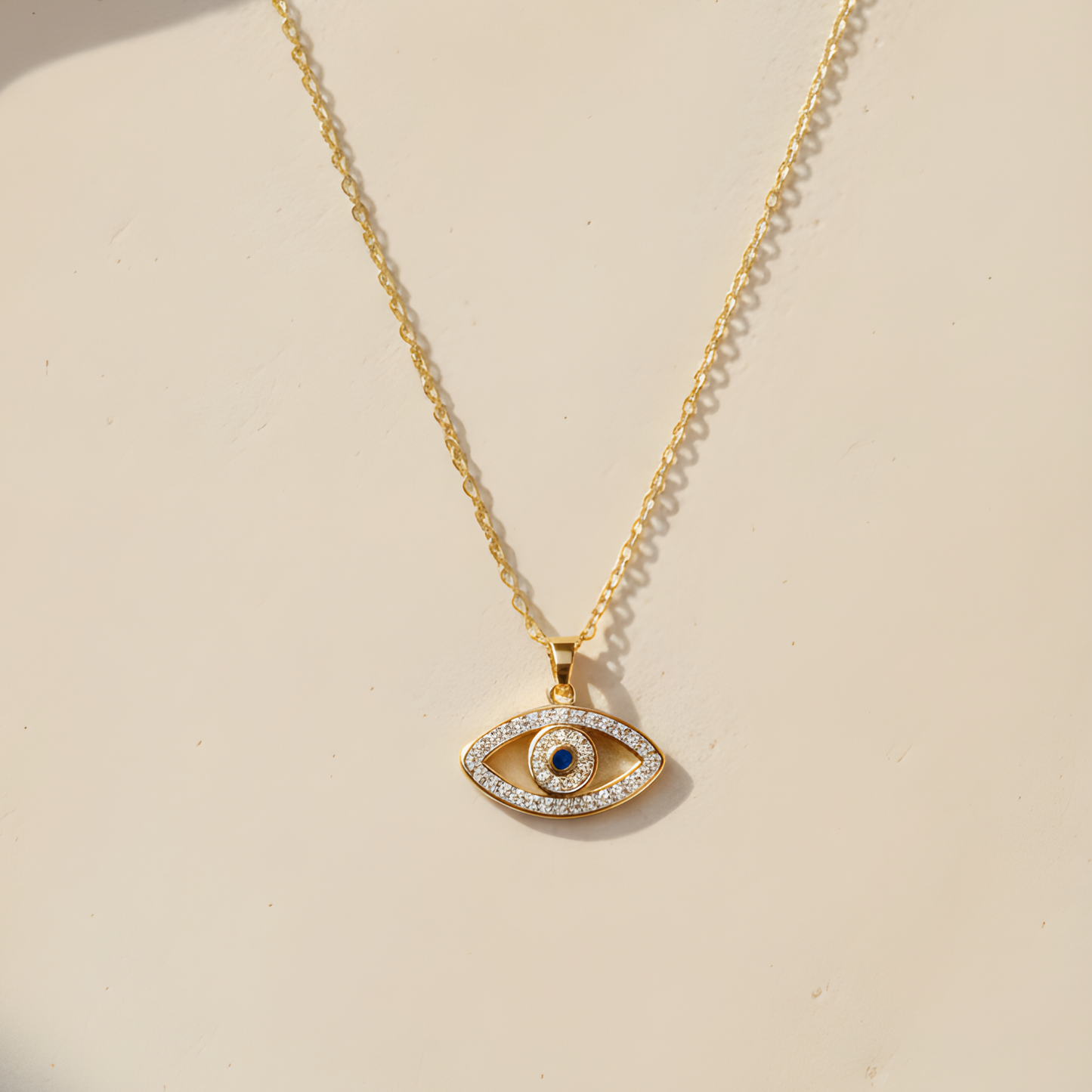 Gold Evil Eye Pendant Necklace