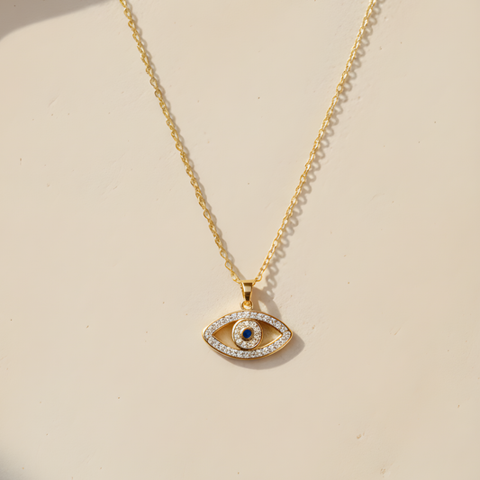 Gold Evil Eye Pendant Necklace