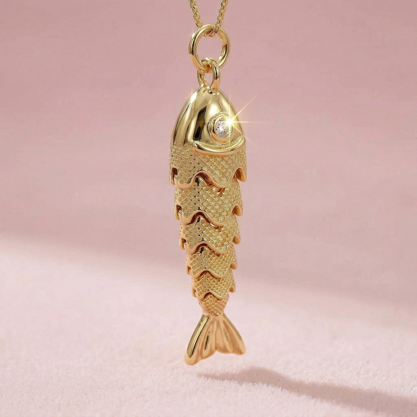 Gold Articulated Fish Charm