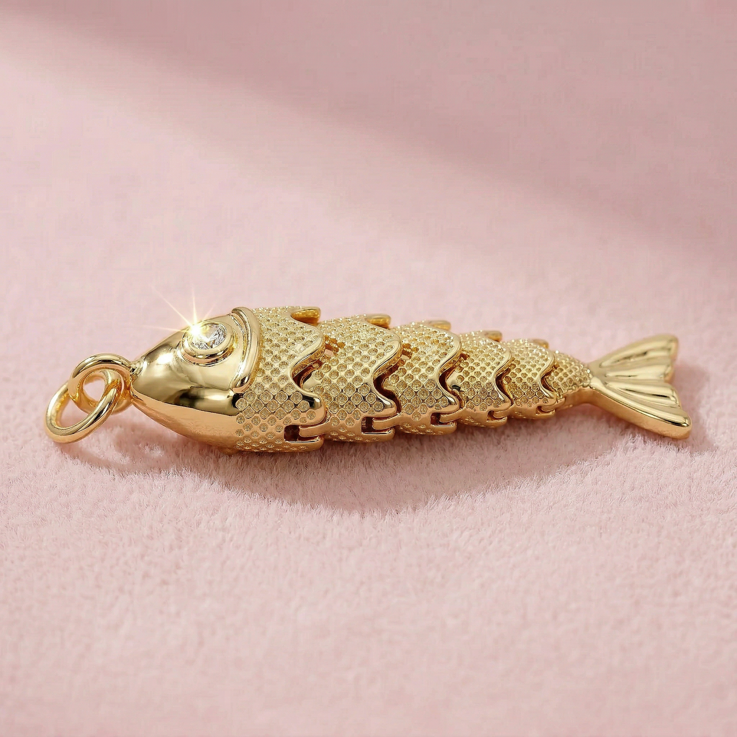 Gold Articulated Fish Charm