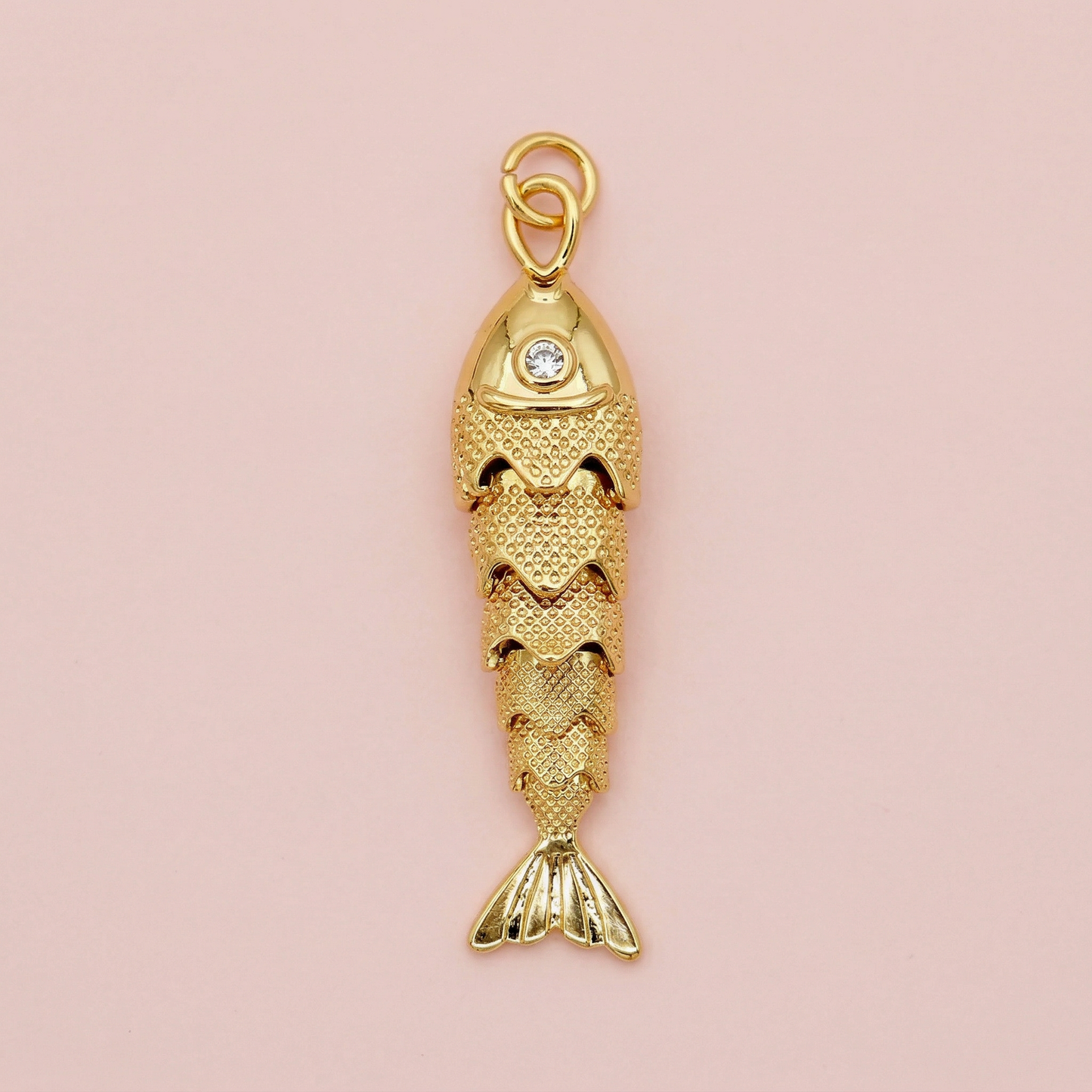 Gold Articulated Fish Charm