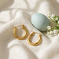 Classic Textured Gold Hoop Earrings