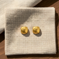 Gold Square Stud Earrings