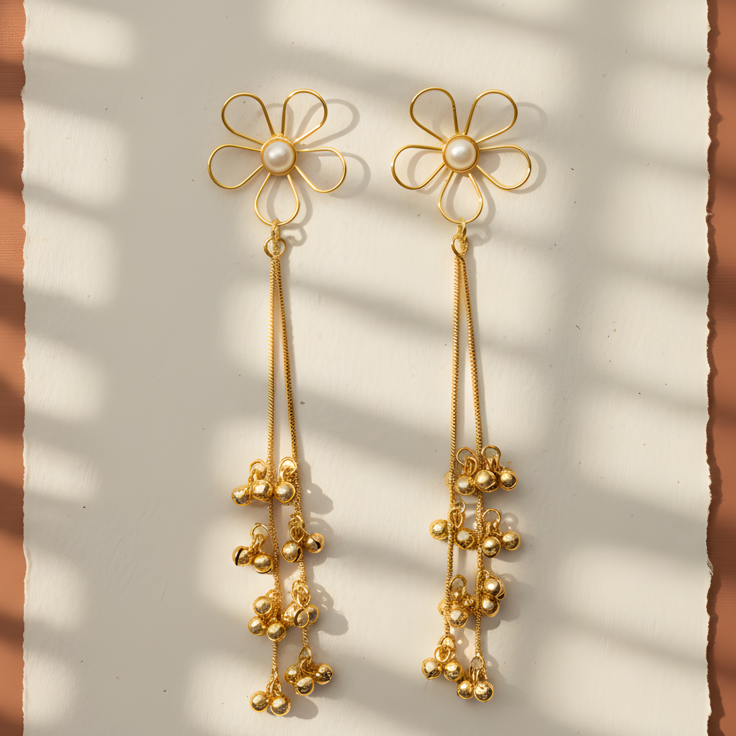 Floral Tassel Drop Earrings