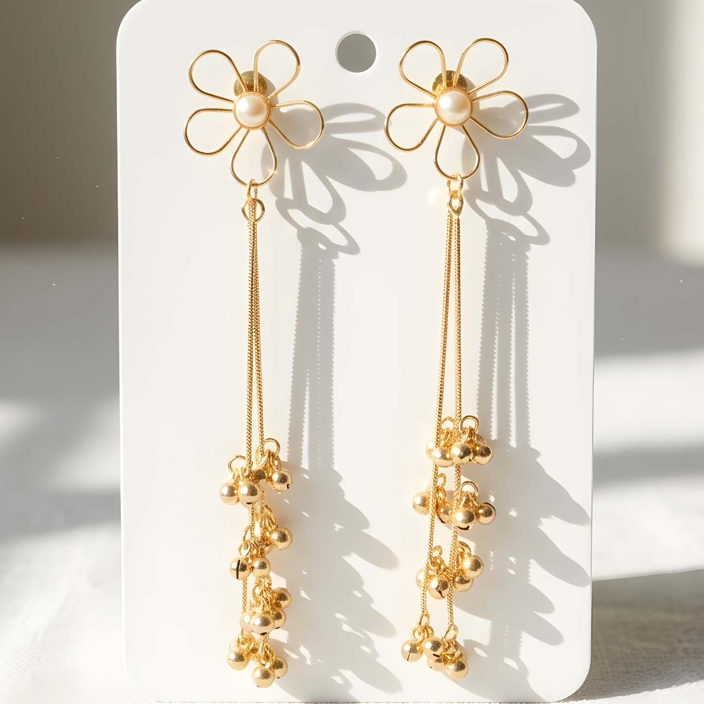 Floral Tassel Drop Earrings