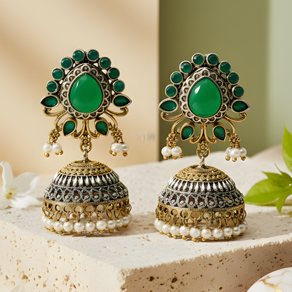 Gold Jhumka Earrings