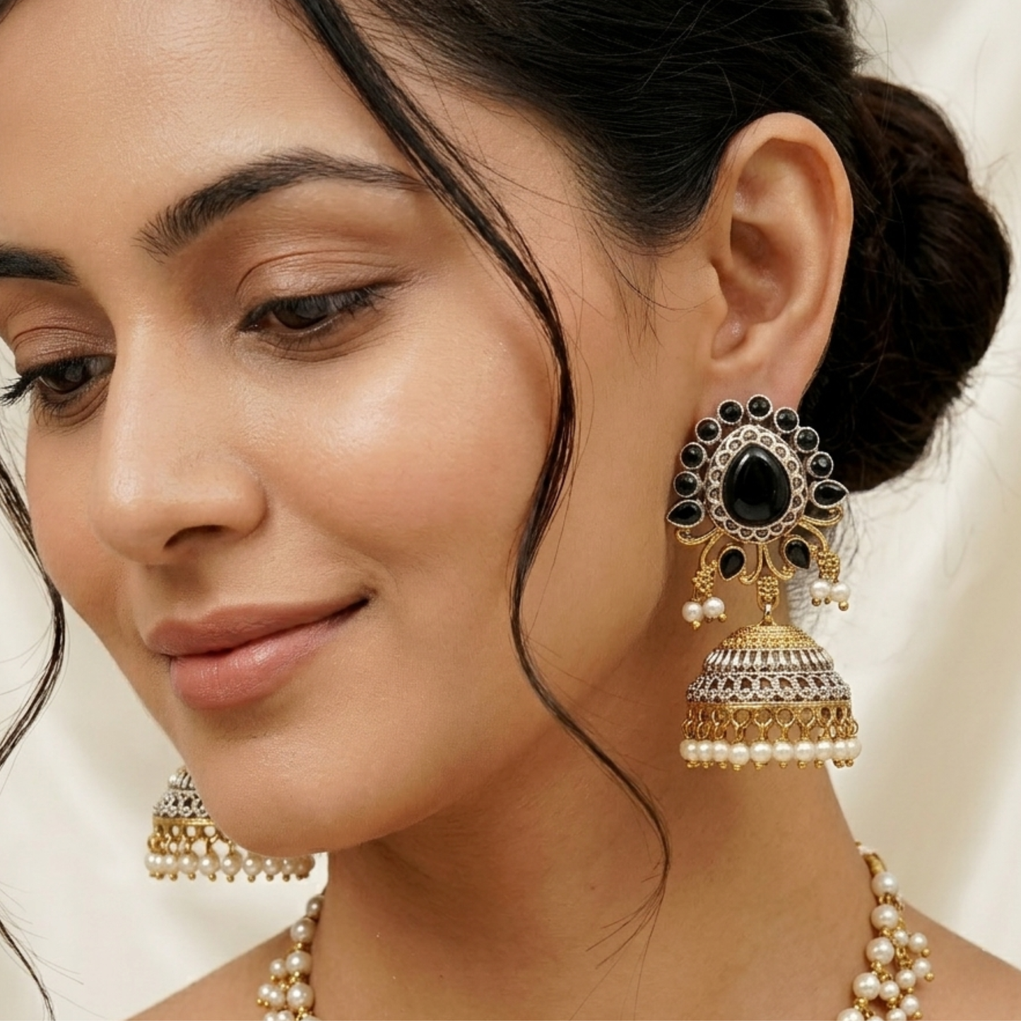 Gold Jhumka Earrings