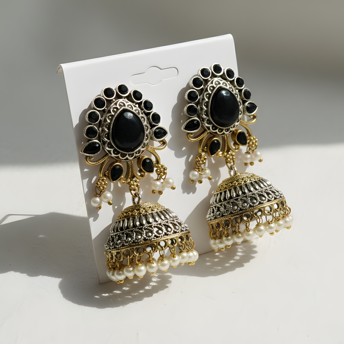 Gold Jhumka Earrings