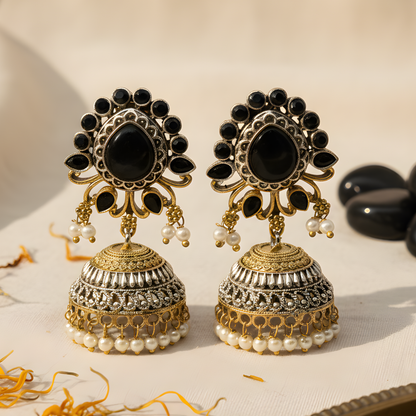 Gold Jhumka Earrings