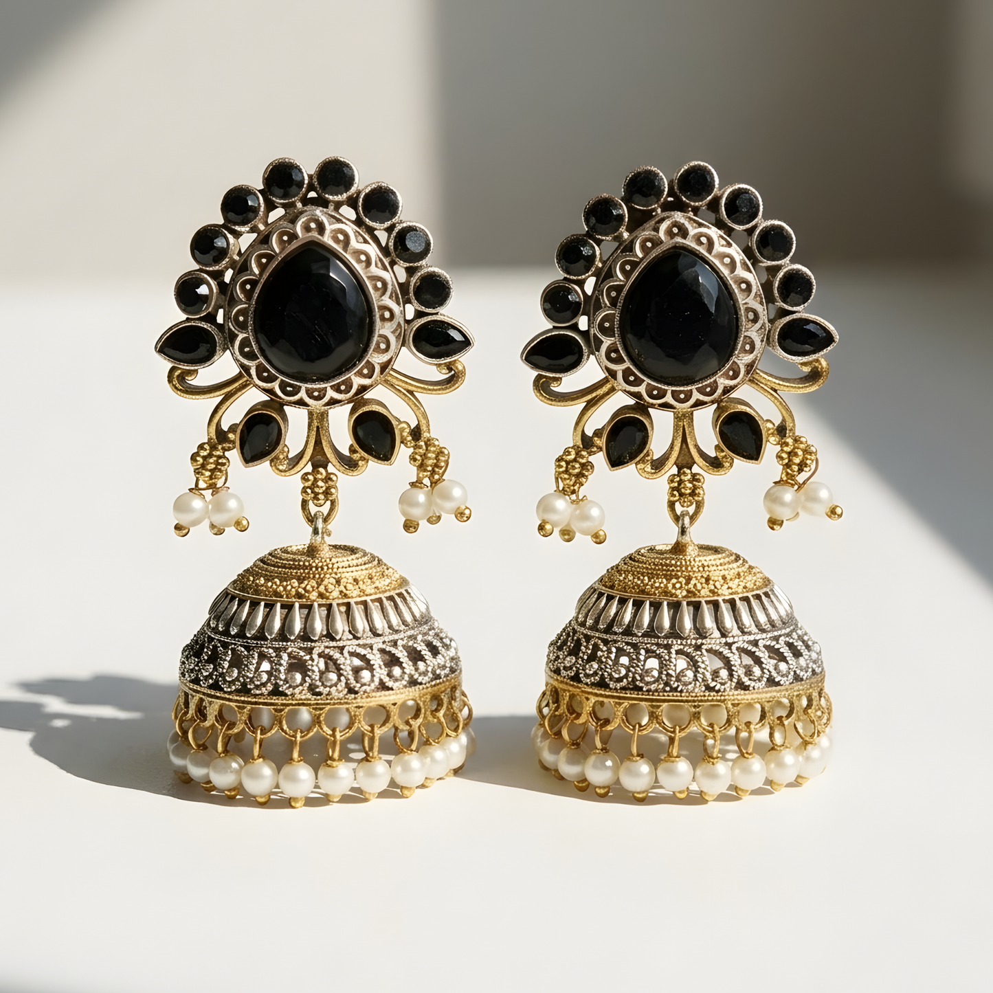 Gold Jhumka Earrings